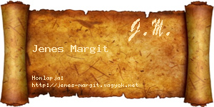 Jenes Margit névjegykártya